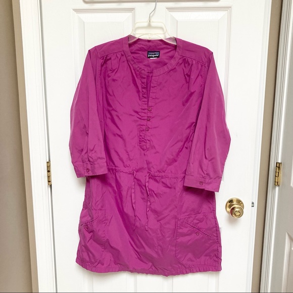 Patagonia womens l magenta sun shelter upf 40 short casual dress summer - Picture 2 of 4